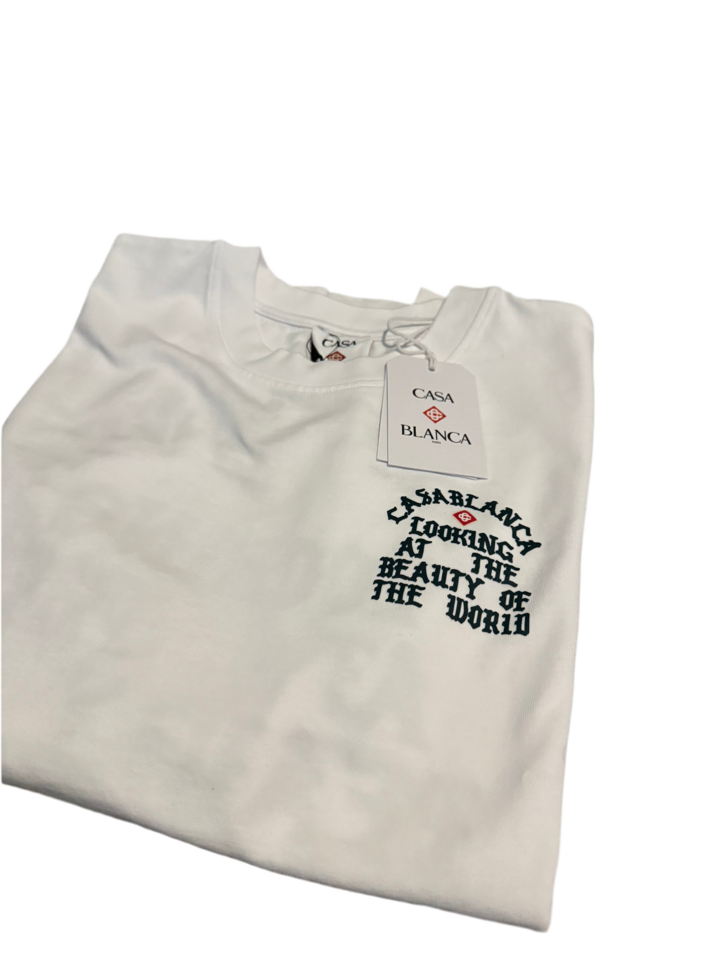 Casa Blanca Looking at the beauty of the world - logo print organic cotton t-shirt